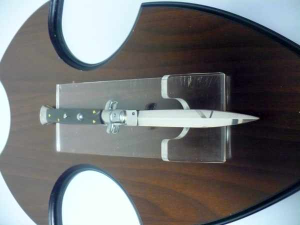 Frank Beltrame , italian stiletto , pugnale - 28 cm , corno di bufalo scuro, lama dagger , modello FB 28/58D- 21