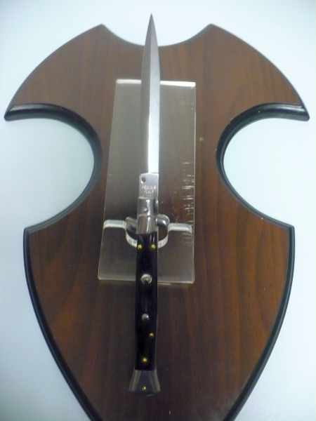 Frank Beltrame , italian stiletto , pugnale - 28 cm , corno di bufalo scuro, lama dagger , modello FB 28/58D- 21