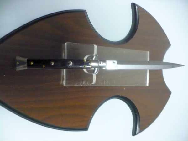 Frank Beltrame , italian stiletto , pugnale - 28 cm , corno di bufalo scuro, lama dagger , modello FB 28/58D- 21