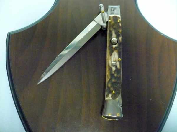 Swinguard Frank Beltrame - italian stiletto 28 cm -corno di cervo / deer horn -  FB 550/63D - 6