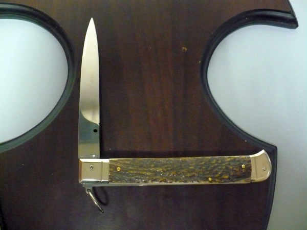 Famiglia Spadon - stiletto  falcon /28 - corno di cervo / deer horn - lama a swedge vecchio stile - 8
