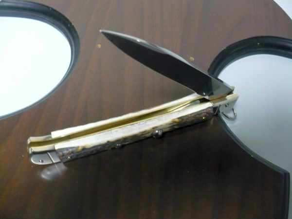 Famiglia Spadon - stiletto  falcon /28 - corno di cervo / deer horn - lama a swedge vecchio stile - 8