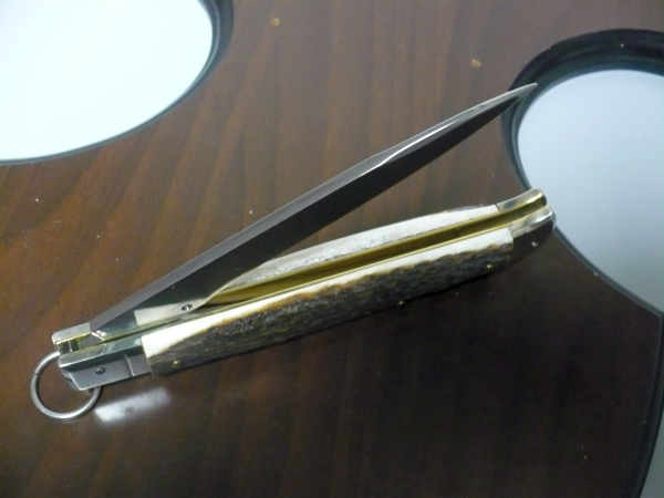 Famiglia Spadon - stiletto  falcon /28 - corno di cervo / deer horn - lama a swedge vecchio stile - 8
