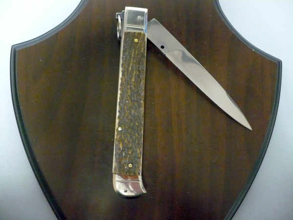 Famiglia Spadon - stiletto  falcon /28 - corno di cervo / deer horn - lama a swedge vecchio stile - 8