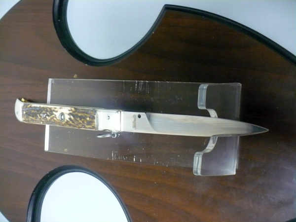 Famiglia Spadon - stiletto  falcon /28 - corno di cervo / deer horn - lama a swedge vecchio stile - 8