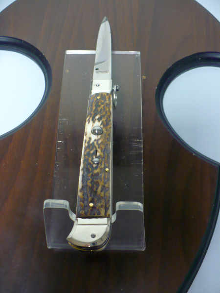 Famiglia Spadon - stiletto  falcon /28 - corno di cervo / deer horn - lama a swedge vecchio stile - 8