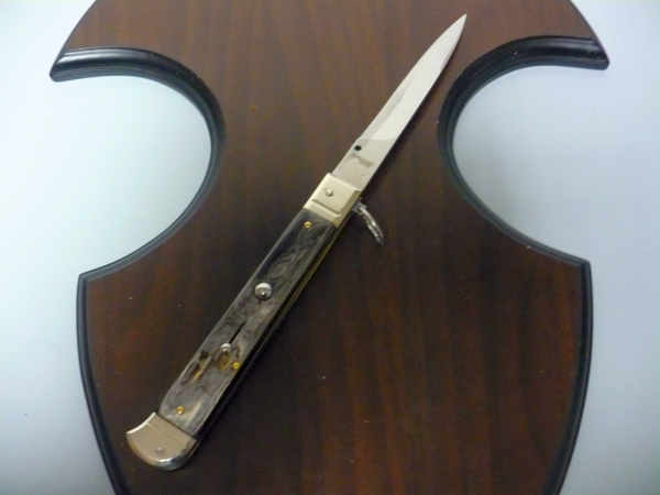 Famiglia Spadon - stiletto  falcon /28 - bufalo brasiliano - lama a swedge vecchio stile - 12