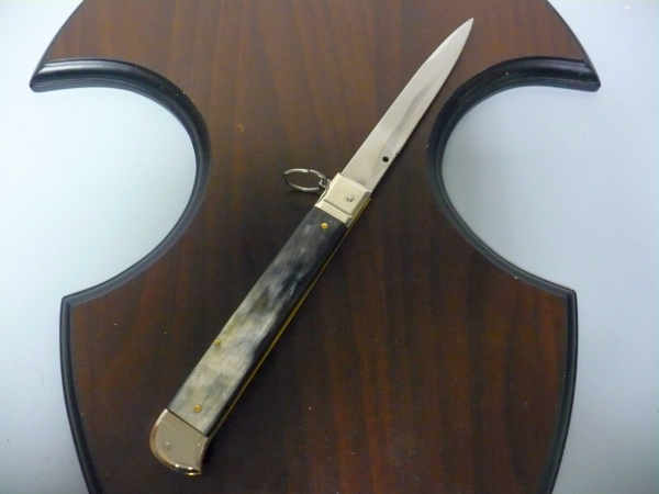 Famiglia Spadon - stiletto  falcon /28 - bufalo brasiliano - lama a swedge vecchio stile - 12
