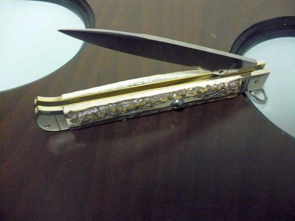 Famiglia Spadon - stiletto  falcon /28 - corno di cervo / deer horn - lama a swedge vecchio stile - 7