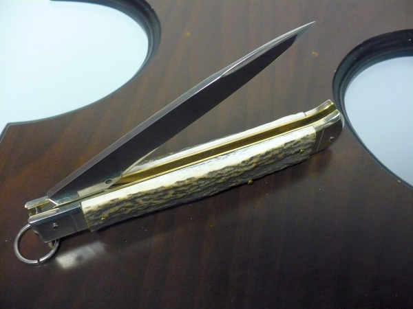 Famiglia Spadon - stiletto  falcon /28 - corno di cervo / deer horn - lama a swedge vecchio stile - 7