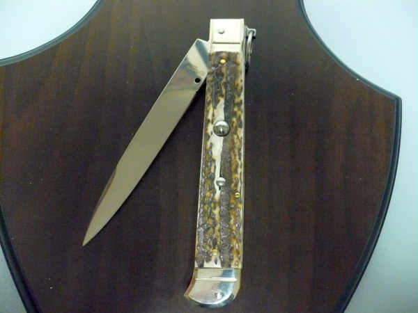 Famiglia Spadon - stiletto  falcon /28 - corno di cervo / deer horn - lama a swedge vecchio stile - 7