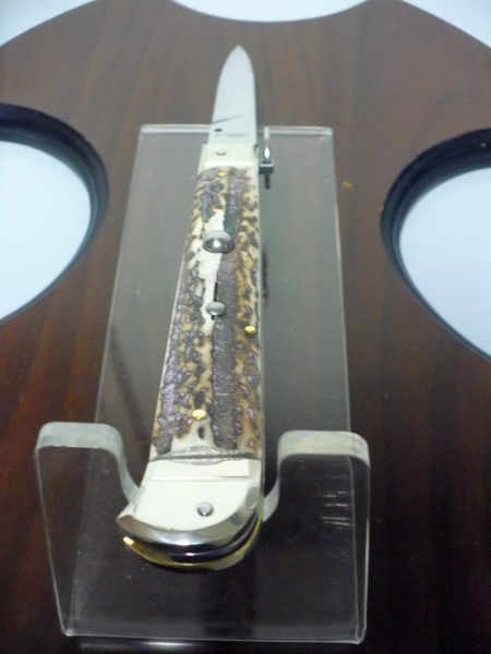 Famiglia Spadon - stiletto  falcon /28 - corno di cervo / deer horn - lama a swedge vecchio stile - 7
