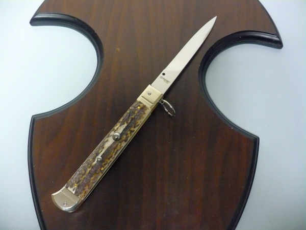Famiglia Spadon - stiletto  falcon /28 - corno di cervo / deer horn - lama a swedge vecchio stile - 7