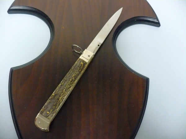 Famiglia Spadon - stiletto  falcon /28 - corno di cervo / deer horn - lama a swedge vecchio stile - 7