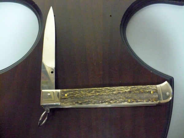 Famiglia Spadon - stiletto  falcon /28 - corno di cervo / deer horn - lama a swedge vecchio stile - 7