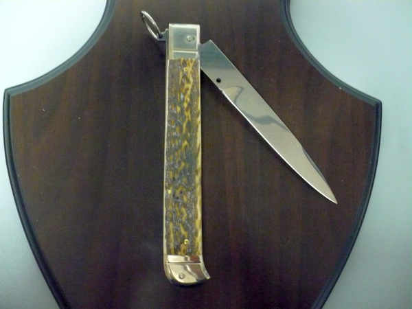 Famiglia Spadon - stiletto  falcon /28 - corno di cervo / deer horn - lama a swedge vecchio stile - 9
