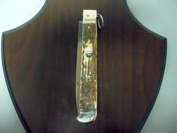 Famiglia Spadon - stiletto  falcon /28 - corno di cervo / deer horn - lama a swedge vecchio stile - 9