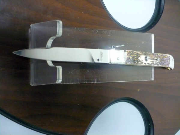 Famiglia Spadon - stiletto  falcon /28 - corno di cervo / deer horn - lama a swedge vecchio stile - 9