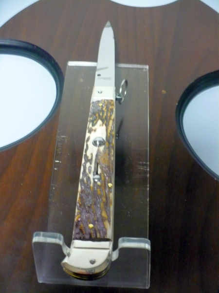 Famiglia Spadon - stiletto  falcon /28 - corno di cervo / deer horn - lama a swedge vecchio stile - 9