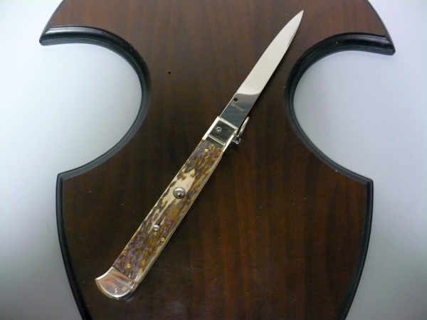 Famiglia Spadon - stiletto  falcon /28 - corno di cervo / deer horn - lama a swedge vecchio stile - 9