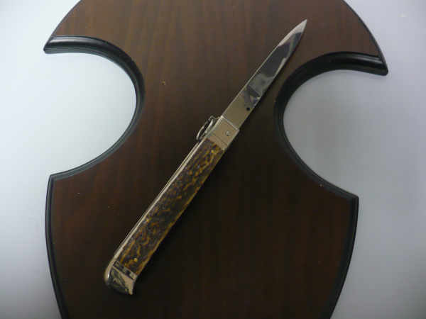 Famiglia Spadon - stiletto  falcon /28 - corno di cervo / deer horn - lama a swedge vecchio stile - 9