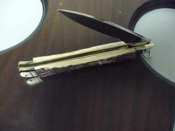 Famiglia Spadon - stiletto  falcon /28 - corno di cervo / deer horn - lama a swedge vecchio stile - 9