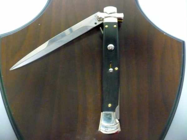 Italian stiletto - AGA Campolin - maltese / crociato - 28cm - legno ebano / ebony wood