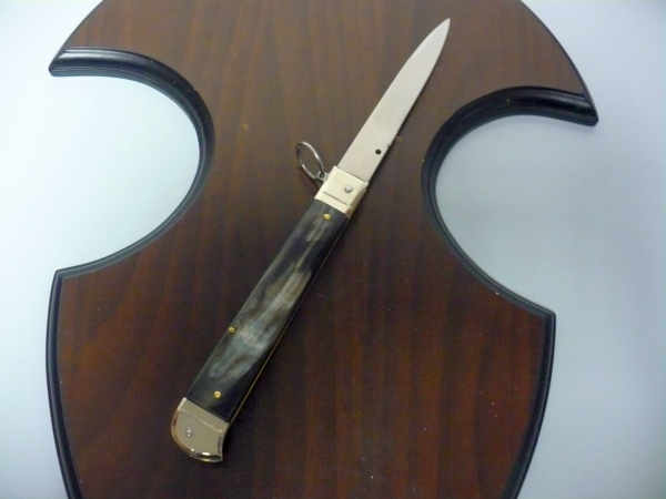 Famiglia Spadon - stiletto  falcon /28 - bufalo brasiliano - lama a swedge vecchio stile - 6
