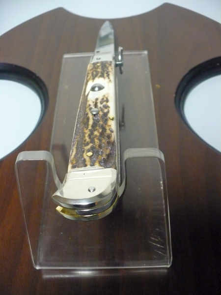 Famiglia Spadon - stiletto  falcon /28 - corno di cervo / deer horn - lama a swedge vecchio stile - 4