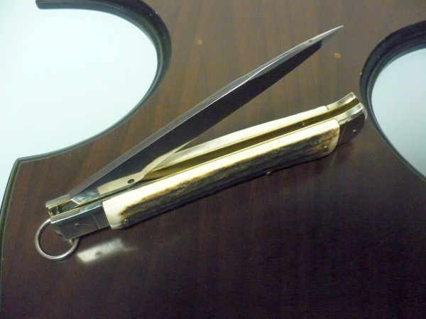 Famiglia Spadon - stiletto  falcon /28 - corno di cervo / deer horn - lama a swedge vecchio stile - 4