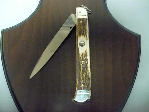 Famiglia Spadon - stiletto  falcon /28 - corno di cervo / deer horn - lama a swedge vecchio stile - 4