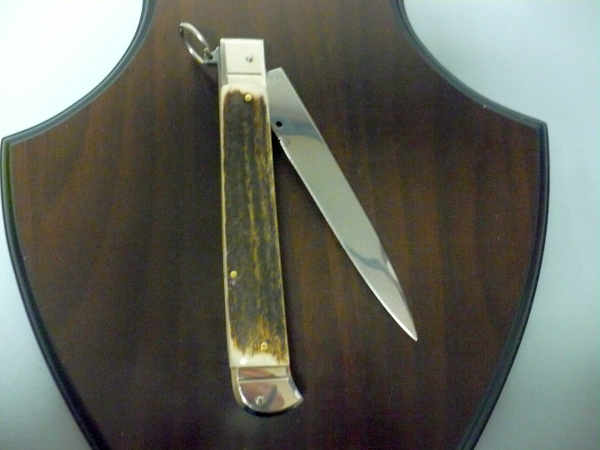 Famiglia Spadon - stiletto  falcon /28 - corno di cervo / deer horn - lama a swedge vecchio stile - 4