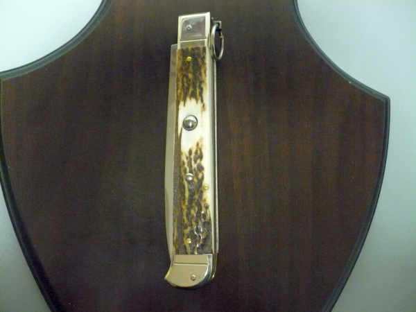 Famiglia Spadon - stiletto  falcon /28 - corno di cervo / deer horn - lama a swedge vecchio stile - 4