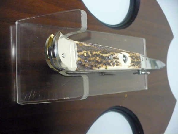 Famiglia Spadon - stiletto  falcon /28 - corno di cervo / deer horn - lama a swedge vecchio stile - 4