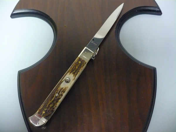 Famiglia Spadon - stiletto  falcon /28 - corno di cervo / deer horn - lama a swedge vecchio stile - 4