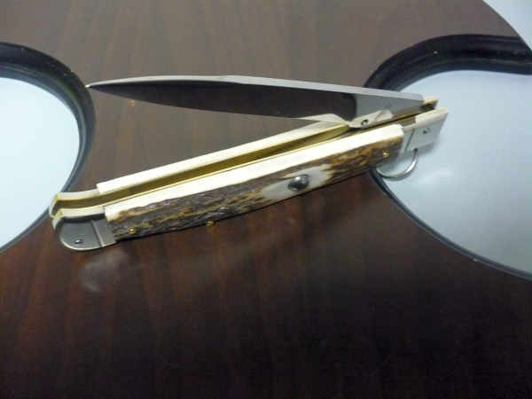 Famiglia Spadon - stiletto  falcon /28 - corno di cervo / deer horn - lama a swedge vecchio stile - 4