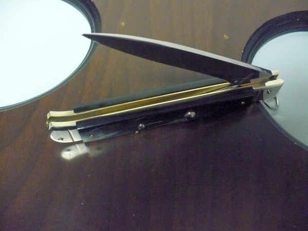 Famiglia Spadon - stiletto  falcon /28 - bufalo brasiliano - lama a swedge vecchio stile - 7