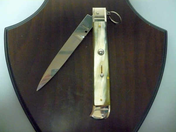 Famiglia Spadon - stiletto  falcon /28 - bufalo brasiliano - lama a swedge vecchio stile - 11