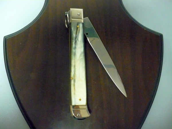 Famiglia Spadon - stiletto  falcon /28 - bufalo brasiliano - lama a swedge vecchio stile - 11