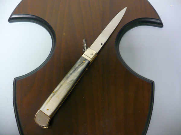 Famiglia Spadon - stiletto  falcon /28 - bufalo brasiliano - lama a swedge vecchio stile - 11