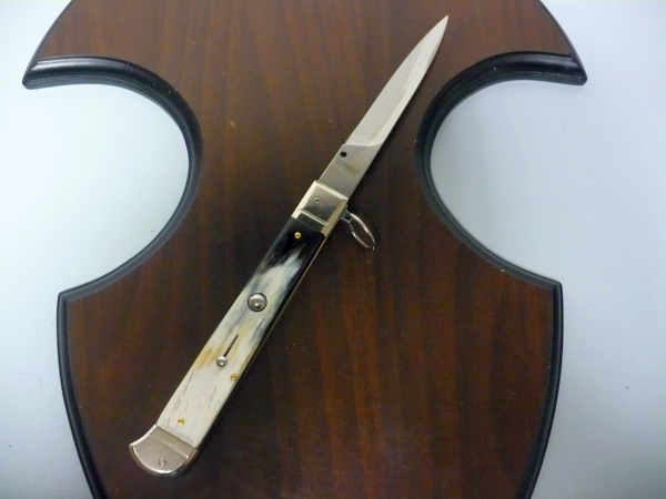 Famiglia Spadon - stiletto  falcon /28 - bufalo brasiliano - lama a swedge vecchio stile - 13