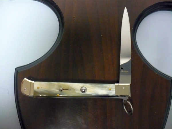 Famiglia Spadon - stiletto  falcon /28 - bufalo brasiliano - lama a swedge vecchio stile - 11