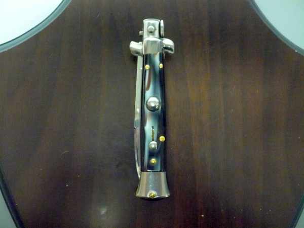 Frank Beltrame -  italian stiletto 19,50 cm imitazione di bufalo scuro -lama swedge - 19,50FB/81S - 3