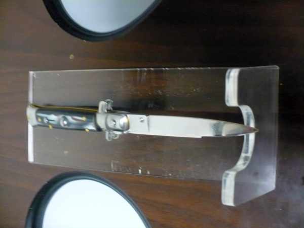 Frank Beltrame -  italian stiletto 19,50 cm imitazione di bufalo scuro -lama swedge - 19,50FB/81S - 3