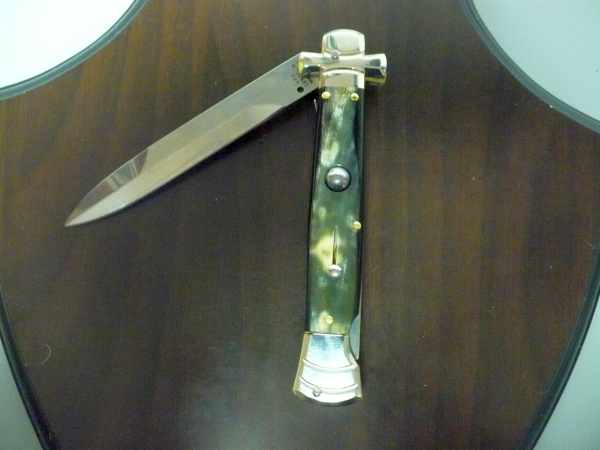 Italian stiletto - AGA Campolin - maltese / crociato - 23cm - corno di bufalo brasiliano / brazilian buffalo horn - 3