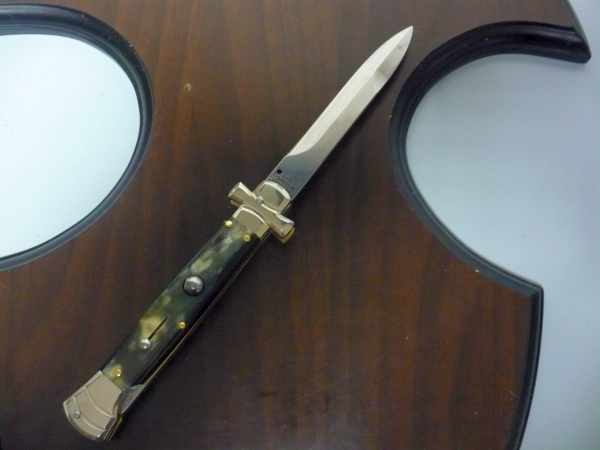 Italian stiletto - AGA Campolin - maltese / crociato - 23cm - corno di bufalo brasiliano / brazilian buffalo horn - 3