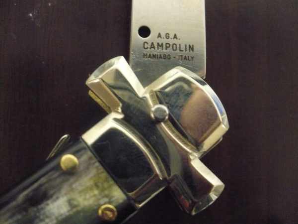 Italian stiletto - AGA Campolin - maltese / crociato - 23cm - corno di bufalo brasiliano / brazilian buffalo horn - 3