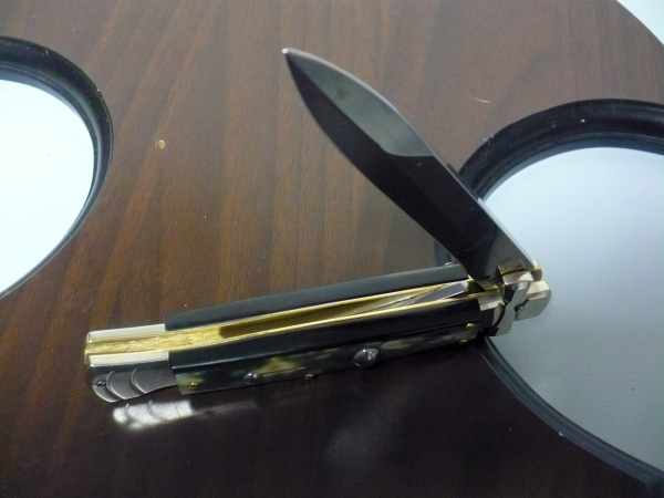 Italian stiletto - AGA Campolin - maltese / crociato - 23cm - corno di bufalo brasiliano / brazilian buffalo horn - 3