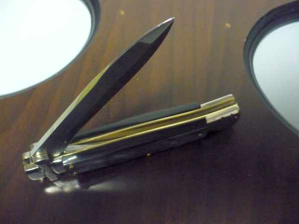 Italian stiletto - AGA Campolin - maltese / crociato - 23cm - corno di bufalo brasiliano / brazilian buffalo horn - 3