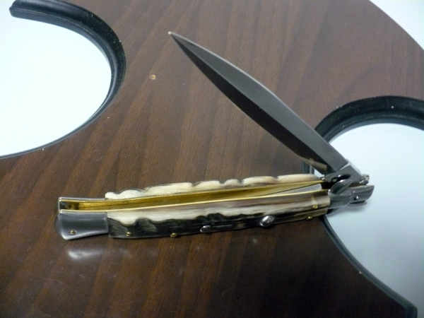 Frank Beltrame , italian stiletto - 28 cm , corno di ariete - lama dagger , modello FB 28/89D - 3